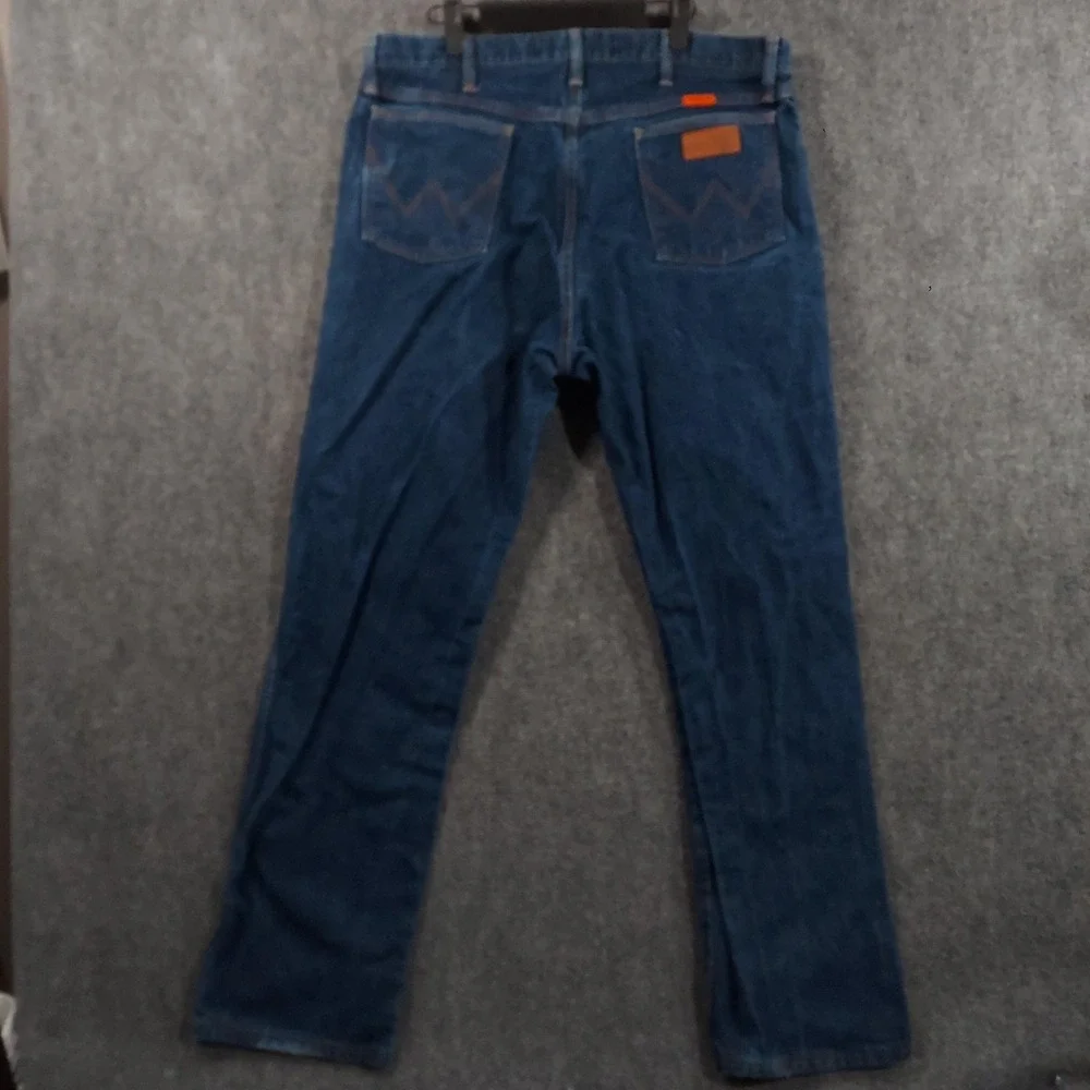 Wrangler FR 13MWZ Jeans‎ 38x34 Blue Dark Wash High Rise Bootcut Flame Resistant